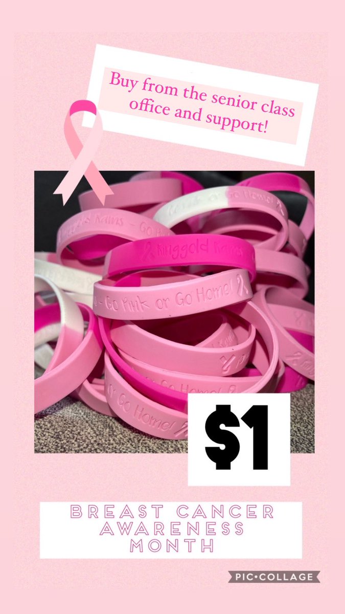Ringgold2022's tweet photo. Buy a Breast Cancer Awareness bracelet for a $1 for the month of October! 🎗 https://t.co/pAS0v70R2T