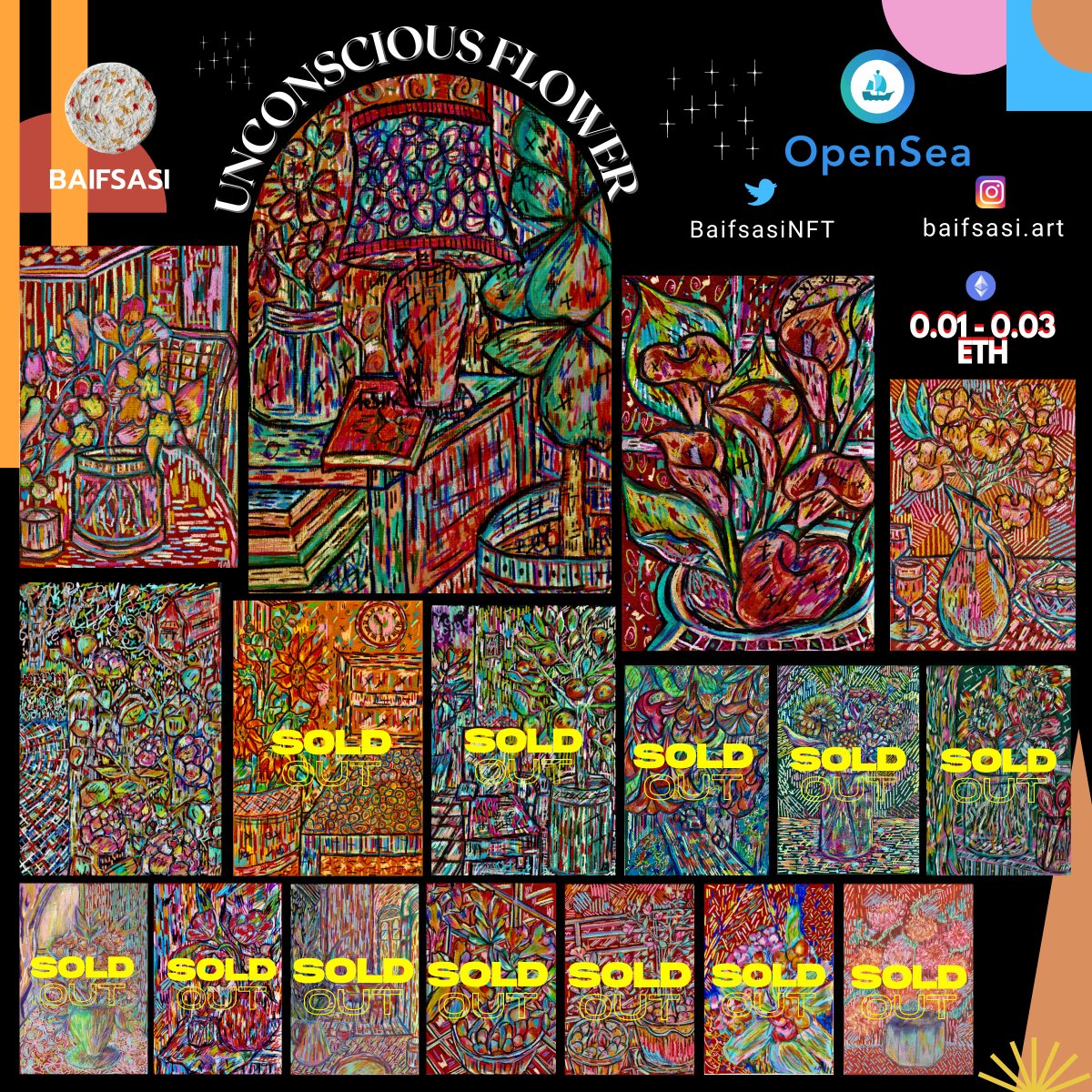 baifsasiart's tweet image. 🔥🚨NEW DROP🚨🔥
17/29 pieces
"distraction time - Unconscious flower " 

🌷It's colored pencil Painting on paper!
Special price 0.01-0.03 ETH

Link: opensea.io/collection/unc…
#NFTCommunity #nftthai  #Nftcollector #NFTs #NFTartists #NFTTHAILAND #nftart #NFTdrop #OpenSeaNFT