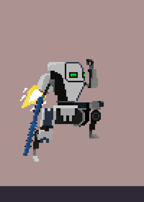 Pixel_Bones's tweet photo. Here's our high flying glass cannon Yuri Orlov! Cybernetically augmented to handle all the G's and a rail gun that can split a #mech in half! His unique ability to fly above the battlefield is a fun mix up to combat.
#Pixelart #GladiusGames #Mecha #ドット絵 #IndieGameDev #gamedev https://t.co/Wnr4w0lvml