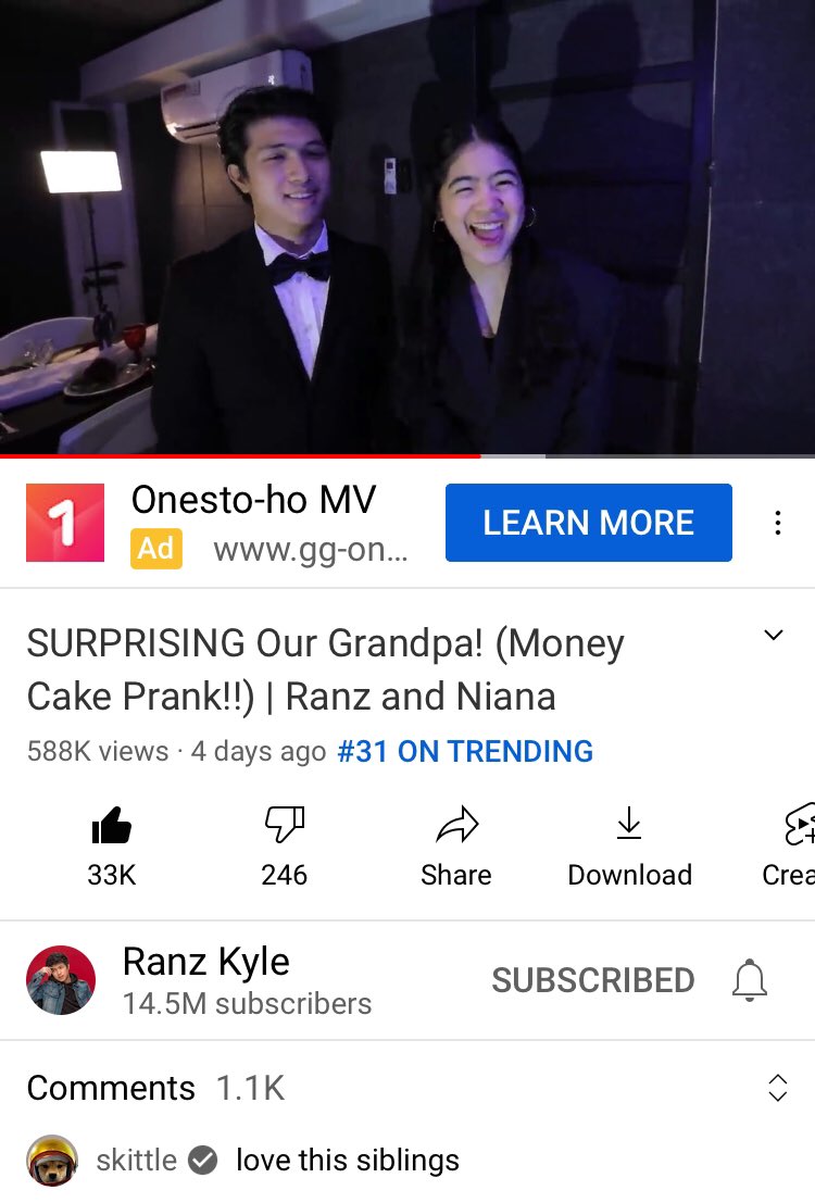 RNTrendsetter's tweet photo. Both vlogs are Trending at #24 and #31 spot! 

WE Built A HIDDEN Gaming ROOM In Our House!! (Hirap Hanapin!) | Ranz and Niana 
LINK: https://t.co/scwEeNy0Z0

SURPRISING Our Grandpa! (Money Cake Prank!!) | Ranz and Niana 
LINK: https://t.co/xHbiZF0ZsM

#ranzandniana https://t.co/rFReL7ThYQ
