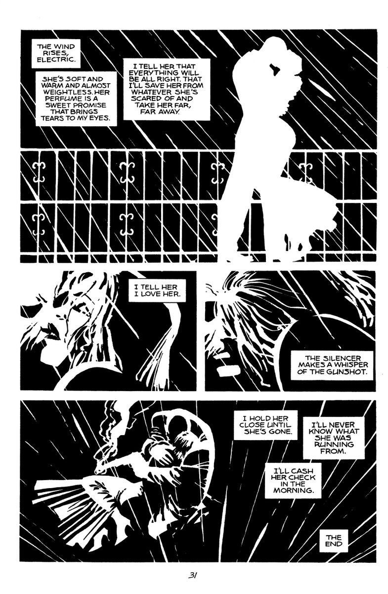 Most of the super stylized "hey, maybe I could make comics too" guys we were inspired by in high school (Frank Miller and Mike Mignola especially) tend to have narrative conventions that're pretty easy to ape. I bet we could all write decent, passable Hellboy or Sin City story.
