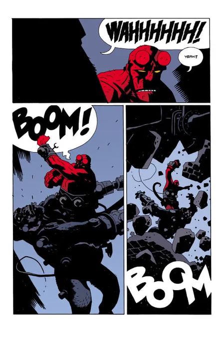 Most of the super stylized "hey, maybe I could make comics too" guys we were inspired by in high school (Frank Miller and Mike Mignola especially) tend to have narrative conventions that're pretty easy to ape. I bet we could all write decent, passable Hellboy or Sin City story. 