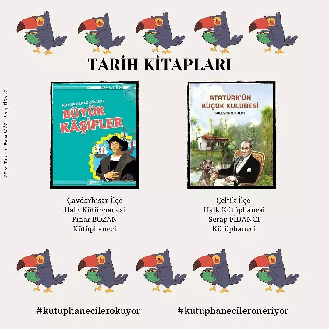 📍Kütüphaneciler bu hafta tarih konulu Çocuk Kitapları okuyor ve öneriyor.
Keyifli okumalar dileriz. 

#kutuphanecilerokuyor 📚
#kutuphanecileroneriyor