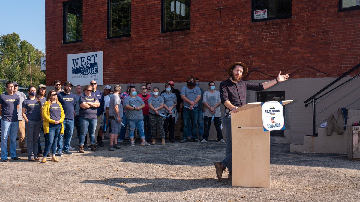 CoalfieldWV's tweet photo. An amazing day to celebrate w/ @solarholler flipping the switch on 294 solar panels powering our West Edge location. 

This is one of the largest solar installations in WV and THE largest for a nonprofit in the Mountain State resulting in a savings of over $135,000. 

#solarpower https://t.co/1141Q68c8X