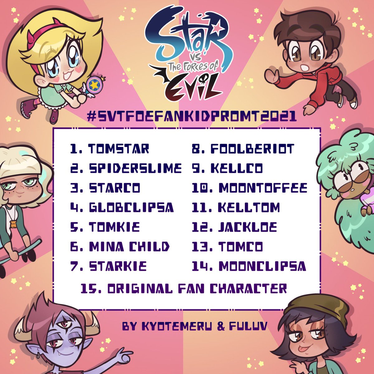 AYO NEW SVTFOE EVENT DROPPED✨
for the fandom, by the fandom!
Me and @_fuluv_ present #svtfoefankidprompt2021 !!!
(Details will be added on thread)
#svtfoe #starvstheforcesofevil