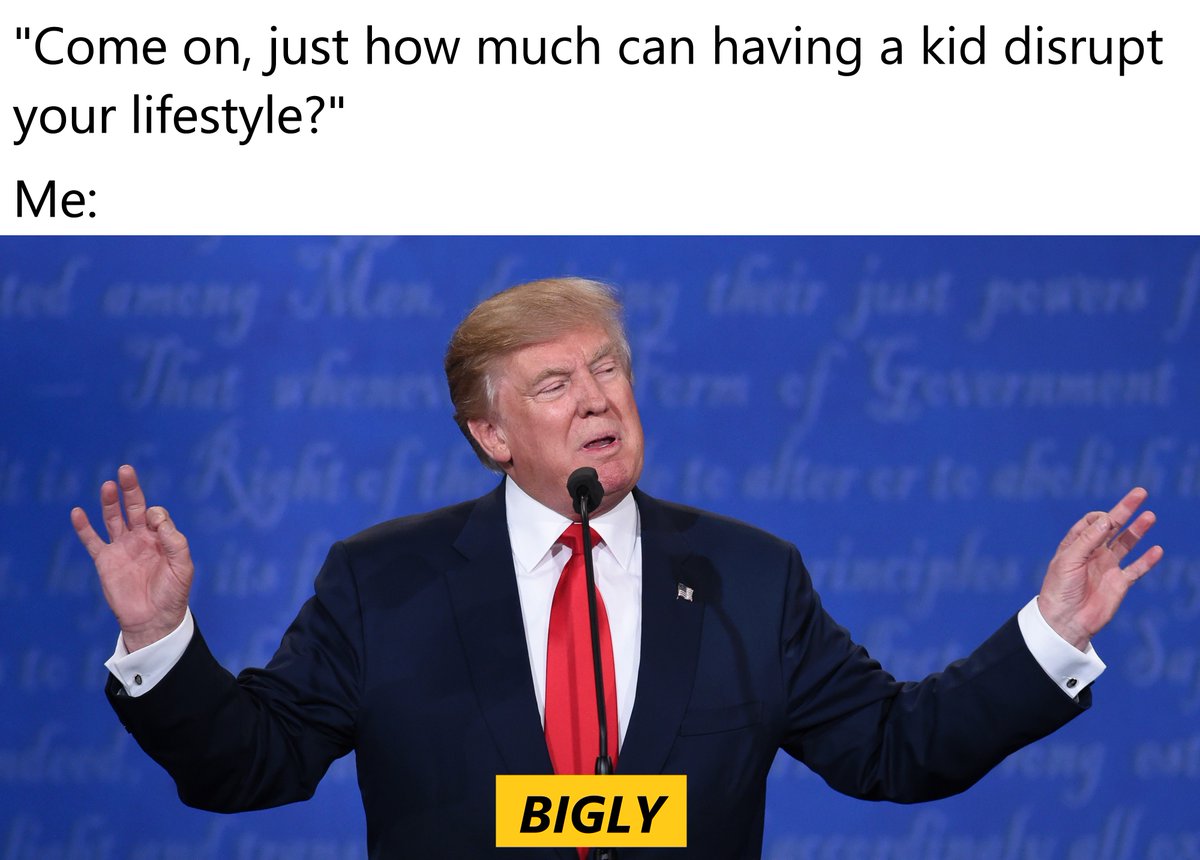 FWNK3's tweet photo. BIGLY 👌
#friendswithnokids #fwnk #fwnkpodcast #childfree #childfreebychoice #childfreepodcast #childfreememes #kidfree #nokids #nobabies #nobabiesforme #nokidsforme #teamnokids #lol #haha #funny #memes #kids #babies #donaldtrump #trump #trumpmemes #bigly #big #lifestyle #true https://t.co/8puOTVzwLd