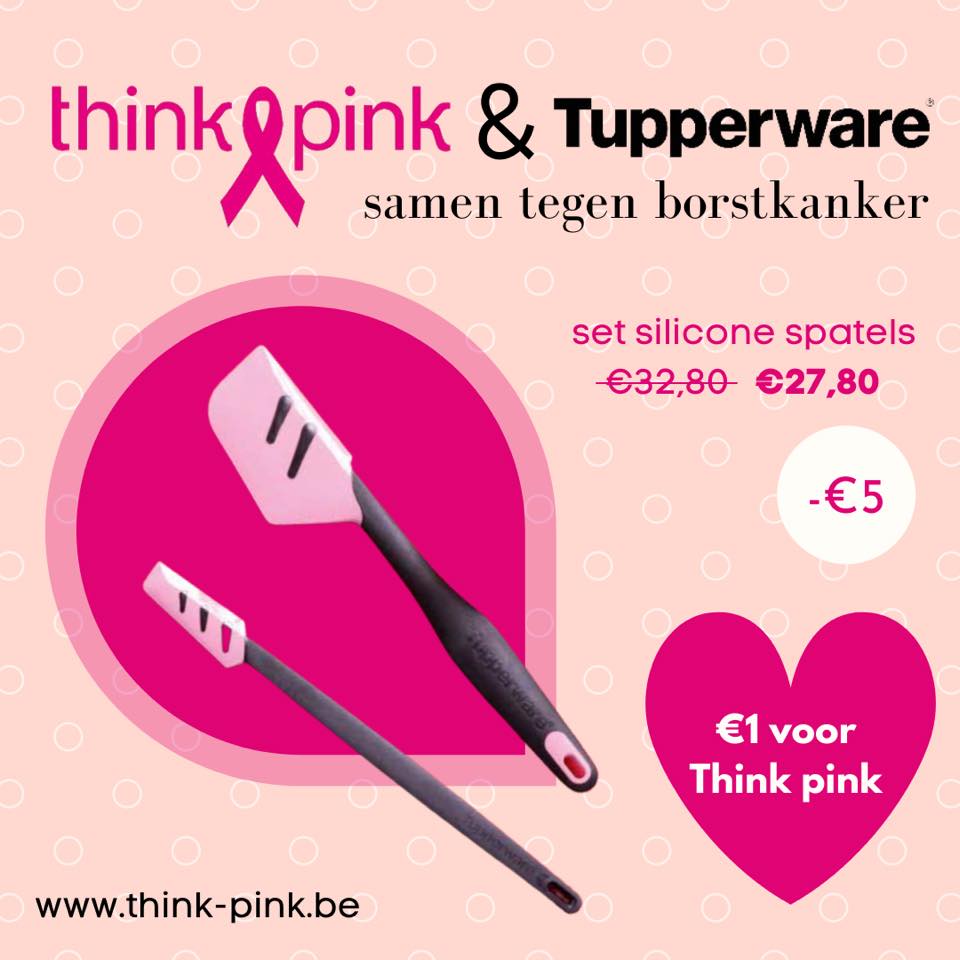 Tupperwareriwke's tweet photo. Onze collega Tine verloor haar mama aan borstkanker en maakte daarom deze mooie afbeelding!
Draag je steentje bij… steun Think Pink en verwen jezelf met de beste spatels ooit!
Zelfs Jeroen Meus is fan! Schaf jij een setje aan? :) #tupperwarebyriwke https://t.co/3OTx55Iua4