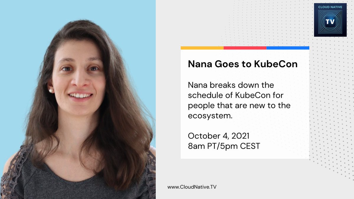 CloudNativeTV's tweet photo. Don't miss @Njuchi_'s first ever livestream on https://t.co/6qf0D99KQj on October 4th at 8am PT/5pm CEST. If you're new to KubeCon and overwhelmed by choice, this is for you. https://t.co/aAhj8QRtKY