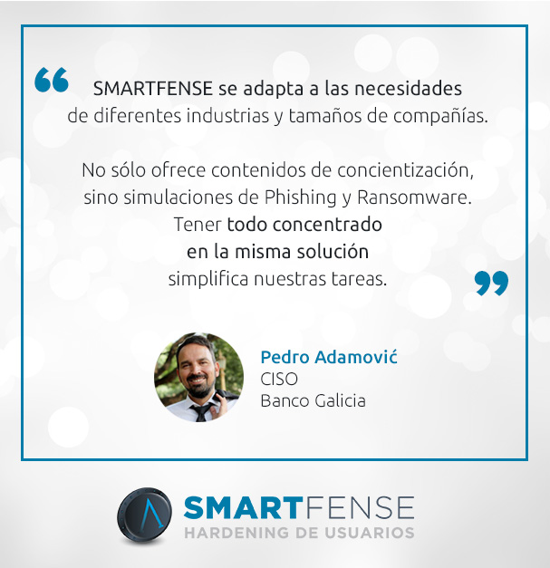 SMARTFENSE's tweet image. Pedro Adamović, CISO en Banco Galicia, nos contó por qué elige #SMARTFENSE como plataforma de concientización. ¡Muchas gracias @padamovic por tu tiempo y tus palabras!

smartfense.com

#testimonio #casodeéxito #awareness #concientizacion #ciberseguridad #infosec