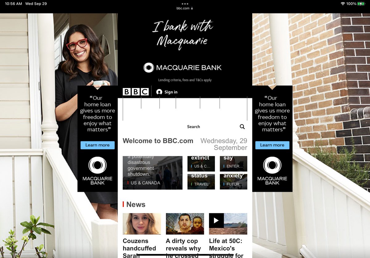 Challenge: find the <a href="/BBC/">BBC</a> homepage in the middle of this ad.