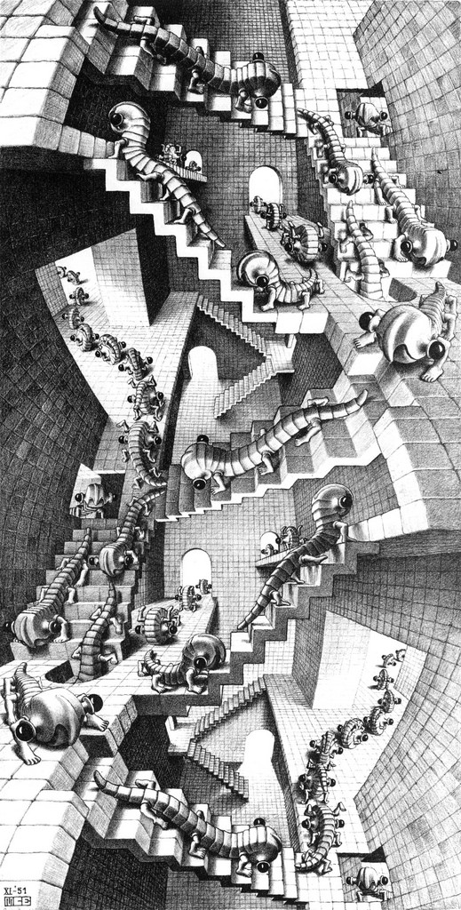_Cinefilos_'s tweet photo. Casa de escaleras (1951), litografía de MC Escher //
El juego del calamar (2021) https://t.co/isUnTQ803i