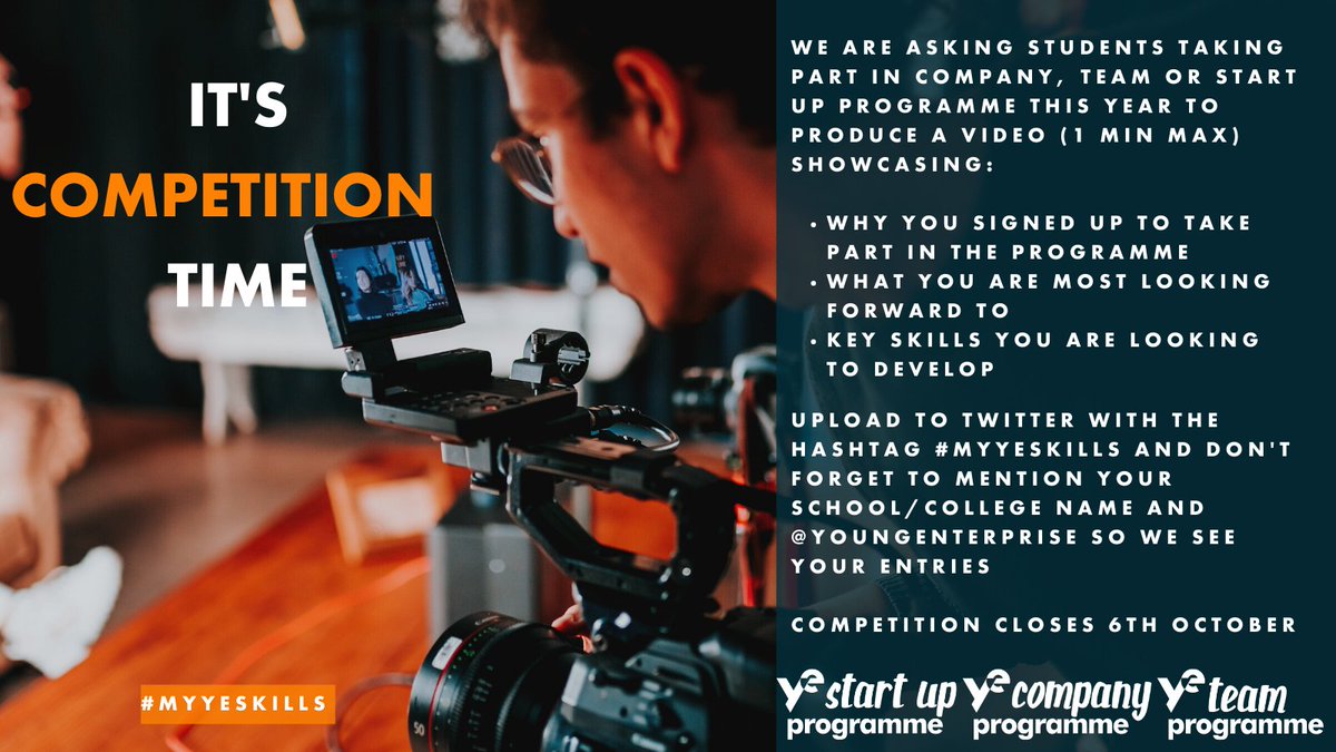 youngenterprise's tweet photo. It's competition time for our Company, Team and Start Up programme students!

🏆The winners will receive £100 to help kickstart their business!

🙏Please Retweet/Share this so as many teams as possible see this opportunity!

See our graphic below for more details - good luck 👇 https://t.co/S2KObib7ob