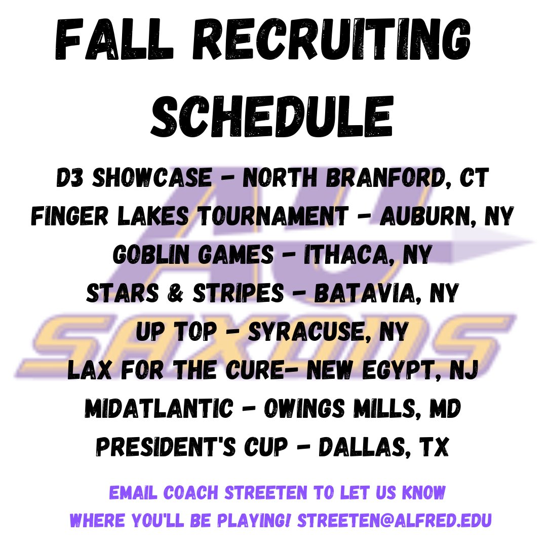 Looking forward to the fall recruiting season… searching for future Saxons! ⚔️