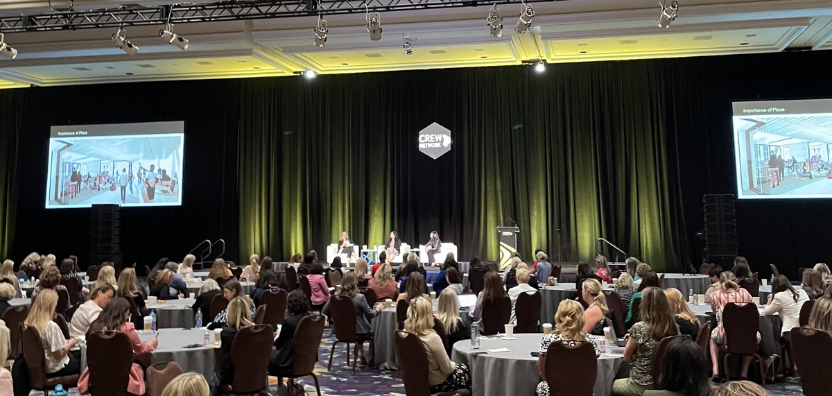 evalentinestl's tweet photo. Love seeing @CREWSTL represented at @CREW_Network Convention. @CushWakeUS’s @angieearlywine sharing insights today on future of office. https://t.co/5PAwKr93Tt