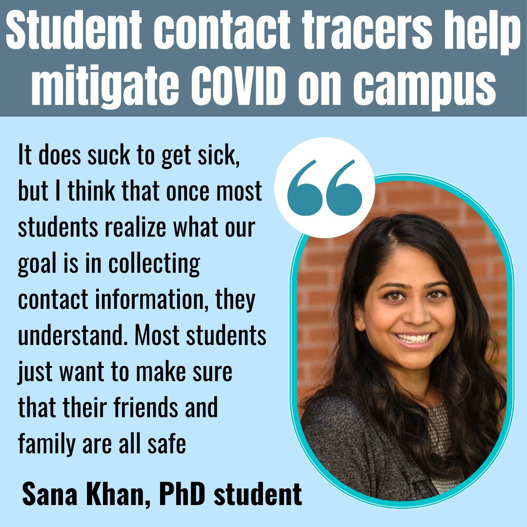 UAZPublicHealth's tweet photo. PhD student Sana Khan was interviewed in The Daily Wildcat @dailywildcat for her efforts on the contact tracing team helping to control the spread of #COVID on campus! Read more here: https://t.co/QX8rjPNYWS #dailywildcat #contacttracing #beardownvaxup https://t.co/q0Wg2mZ1N4