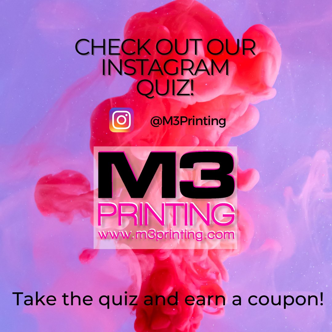 m3printing's tweet photo. Visit us on Instagram @M3Printing to win a coupon for your next printing order!
Take our Printing History Quiz to enter!
#customprinting #phillybased https://t.co/vDKQDxaMoj
