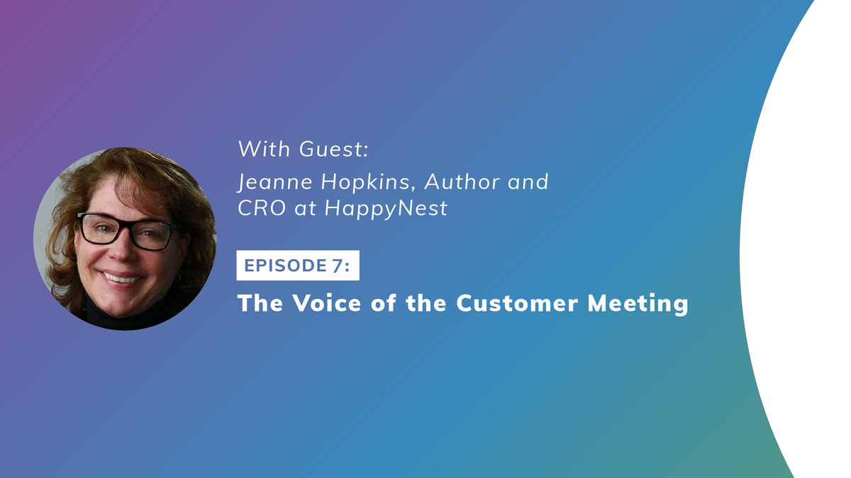 Author, podcaster, and CRO of HappyNest 
@jeannehopkins breaks down what a voice of the customer meeting is and why it is essential to growing a company. Listen here: mimeo.com/podcasts/episo…