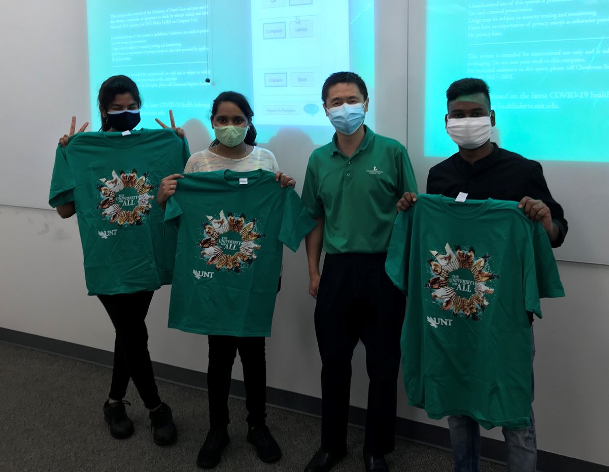 Yunfei Du (@yunfei_du) on Twitter photo <a href="/UNTInfoScience/">UNT Information Science Dept.</a> Ph.D. candidate Haihua Chen and three Health Informatics (ranked #6 in the nation) students were excited to get some #UNT #maskswag when they were found wearing masks correctly in the building of UNT Discovery Park today.<a href="/kinshuk1/">Kinshuk</a> <a href="/UNTCOI/">UNT College of Information</a> <a href="/UNTInfoScience/">UNT Information Science Dept.</a> Ph.D. candidate Haihua Chen and three Health Informatics (ranked #6 in the nation) students were excited to get some #UNT #maskswag when they were found wearing masks correctly in the building of UNT Discovery Park today.<a href="/kinshuk1/">Kinshuk</a> <a href="/UNTCOI/">UNT College of Information</a>