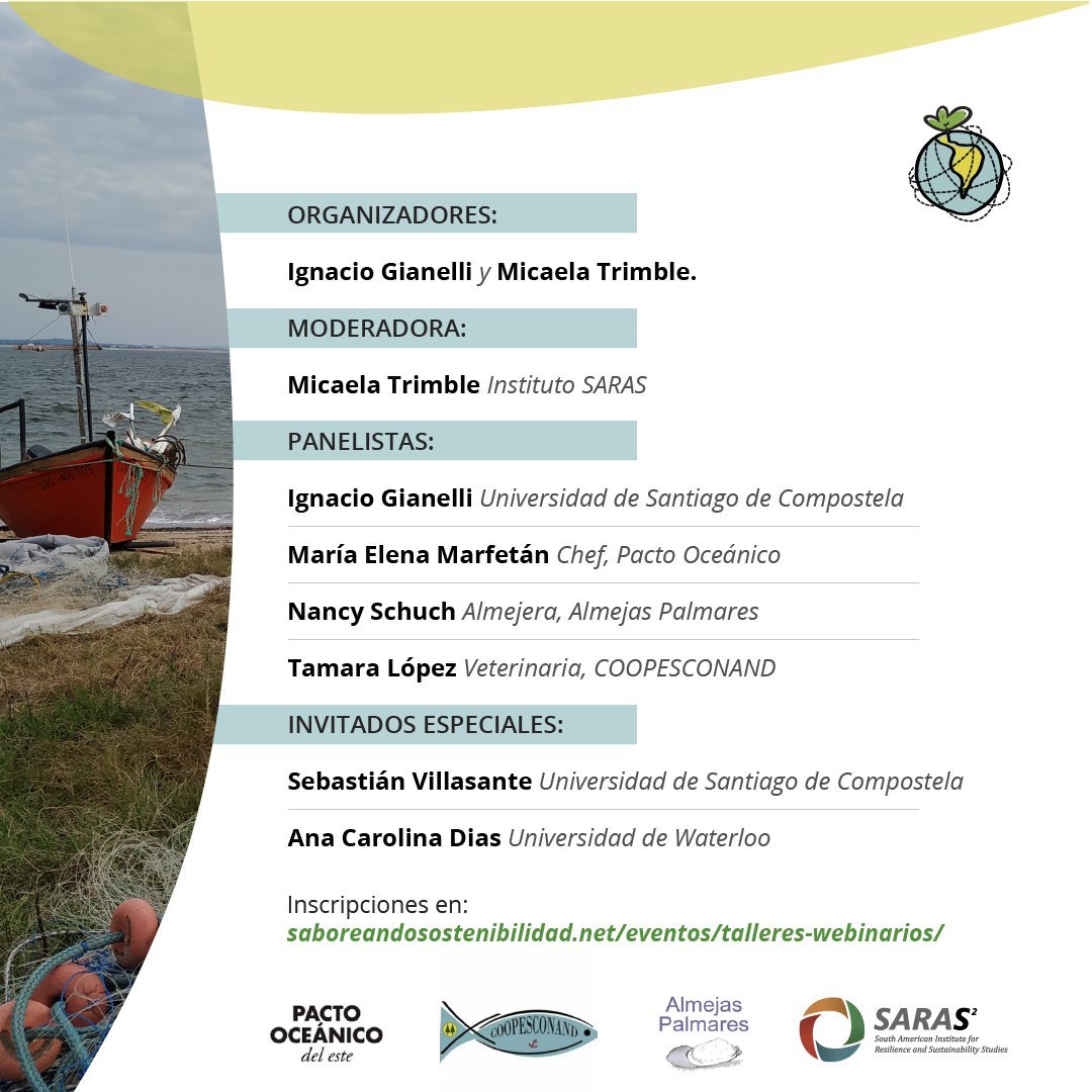 If you are interested in #SmallScaleFisheries and you are Spanish fluent, this event may interest you

👉Dialogues from innovative initiatives: tasting #transformativechanges in SSF

⏰October 6th, 11 AM-12.30 PM (GMT-3)
@sarasinstitute @SebVillasante @AnaCarolinaED @silvanajuri