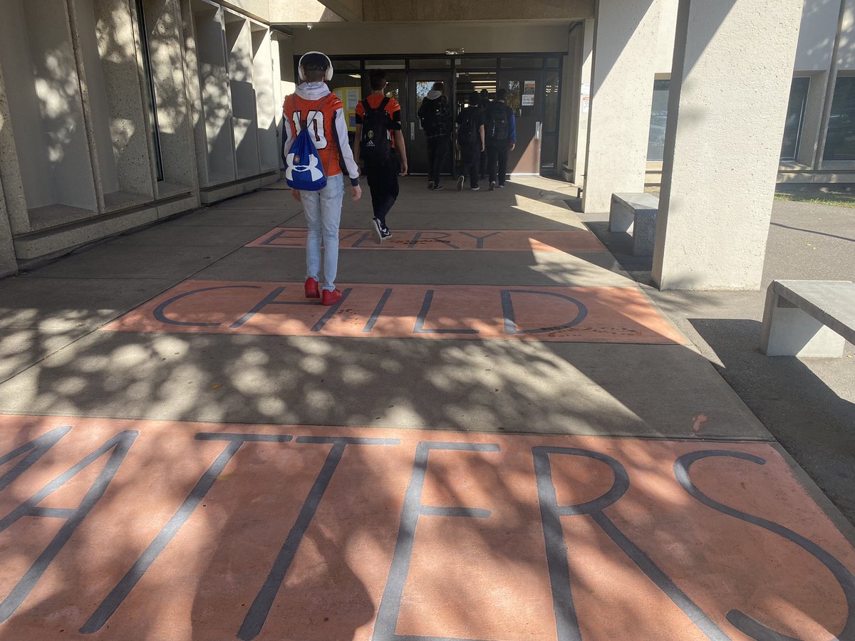 McNallyHigh's tweet photo. Every child matters! Today, we wore our orange shirts and smudged to honour the souls who never made it home. To acknowledge the atrocities of the past and to take action for the future. We will remember you. 🧡#epsb #mymcnally #orangeshirtday https://t.co/KhWIKnKQsX