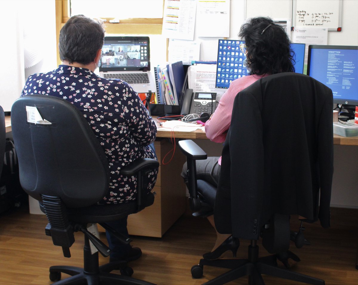 Our photographer whizzed around the wards in Meadow Court today to capture staff and relatives gathered around PC's and laptops engrossed in the <a href="/ButterflyScheme/">Barbara Hodkinson MBE</a> talk given by founder Barbara Hodkinson. Tomorrow we will be on Lily Ward to re-launch the scheme