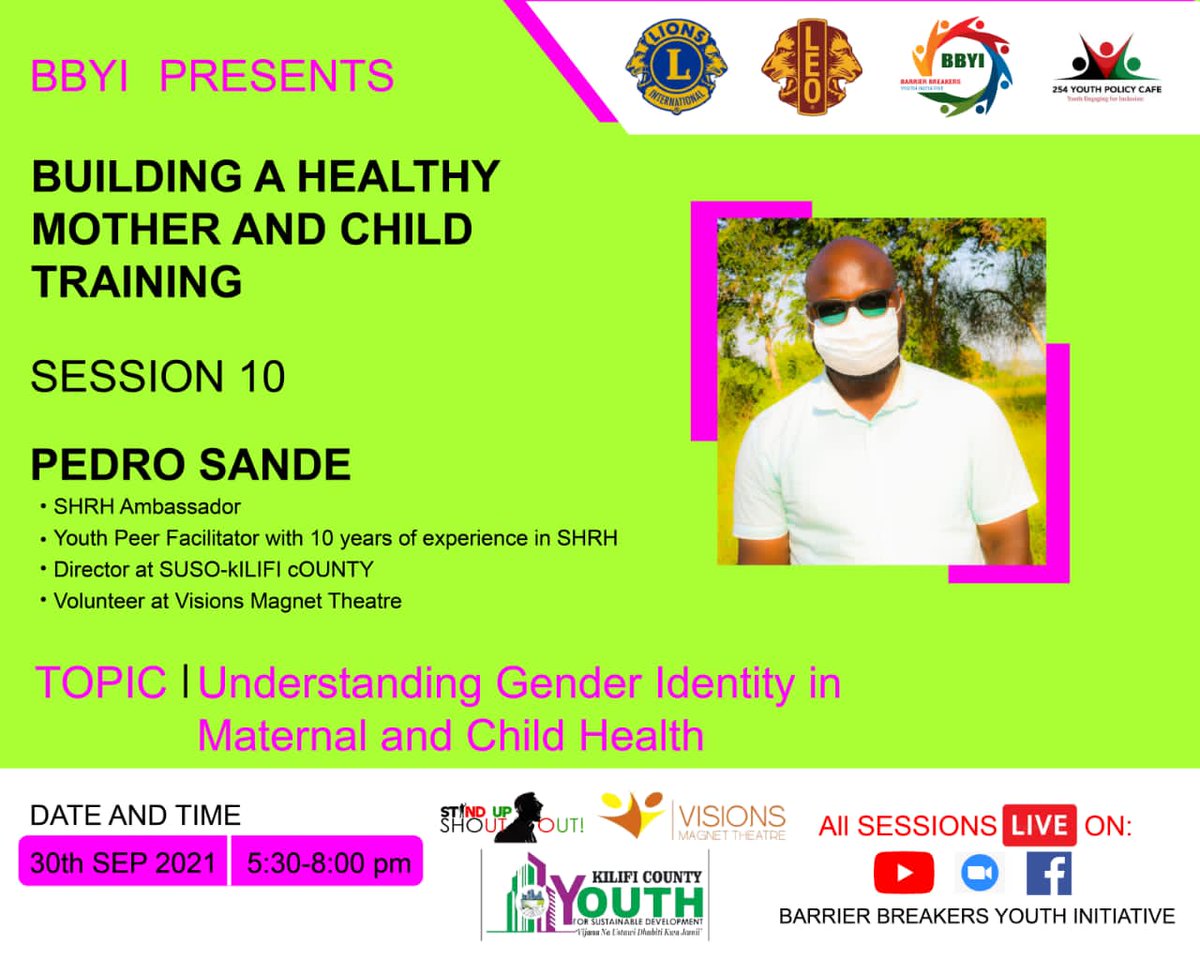 Our Next Session will be Tomorrow, Thursday 6:00PM-8:00PM
 Topic
✴️BHMC SESSION 10-Understanding Gender Identity in Adolescents &amp; Maternal &amp; Child Health
Brought to you by:
Pedro Sande
<a href="/bbyinitiative/">BARRIER BREAKERS YOUTH INITIATIVE (BBYI)</a> <a href="/marycella02/">Marycella Nzilani</a> <a href="/LVCTKe/">LVCT Health</a> <a href="/Marro_Amani/">MARO AMANI</a> <a href="/EuniceW55537587/">Eunice Wanjiku</a> <a href="/ElsieWandera/">25th June 2024 ✊🏽🇰🇪✊🏽</a> <a href="/JoshuaKyania/">Joshua Kyania</a>