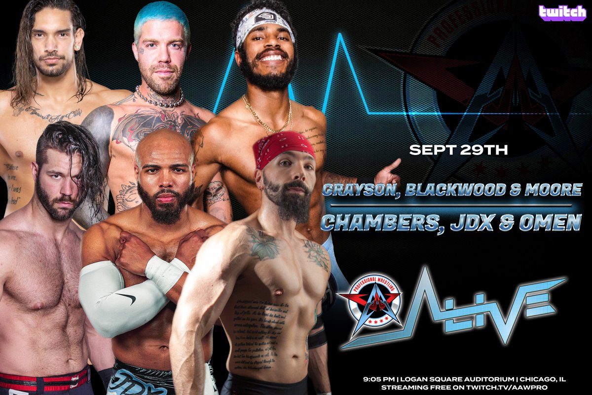 AAWPro's tweet photo. AAW ALIVE returns TONIGHT at 9:00pm but moves to https://t.co/EYLgs2QdlP
@AxelRRRRico1 @Realricodlv vs @Skyebyee @christijaynes
@stormgraysonPW Kevin Blackwood @HIsaiah_MooreH vs @realdamchambers @officialJDX @JakeOmen2012
@renjones824 vs @StiffRoboGinger
and more! https://t.co/MHZXvyK3k4