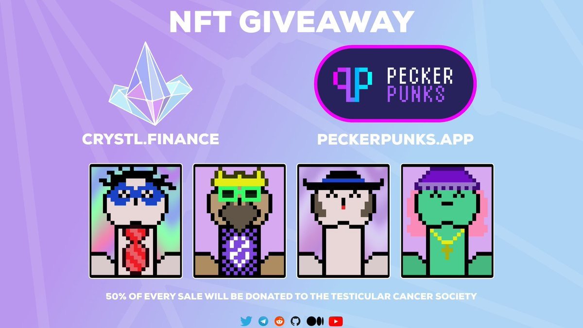 Crystl_Esp's tweet photo. 🚨SORTEO🚨
☮️¡Conozca a @PeckerPunksNFT, un proyecto benéfico de NFT que dona @TCSociety!
🏆 ¡Estamos regalando 7 PeckerPunk #NFT con un valor de 50 $MATIC cada uno! 🍆
📌Siga a @PeckerPunksNFT y @CrystlFinance
📌Retweet, etiqueta a 3 amigos
📌Comenta yo❤️ #PeckerPunks! 👇 https://t.co/Bq6W0hv1k3
