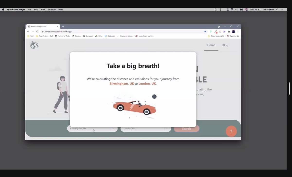 kiyanwang's tweet photo. Now listening to Team Emission Impossible who were given the problem:
'How can we show people the environmental impact of different modes of transport?'
#schoolofcode #Bootcamp6 #SOCDemoDay
@theSchoolOfCode https://t.co/SUHd3vtnVd