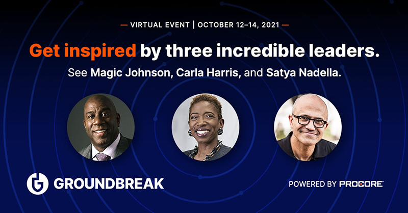 Procore Technologies (@procoretech) on Twitter photo See three amazing leaders as they discuss their careers, their experience, and how to create a diverse and inclusive workplace. Register for virtual Groundbreak today-> proco.re/3ynctSB. Be a #Groundbreaker See three amazing leaders as they discuss their careers, their experience, and how to create a diverse and inclusive workplace. Register for virtual Groundbreak today-> proco.re/3ynctSB. Be a #Groundbreaker