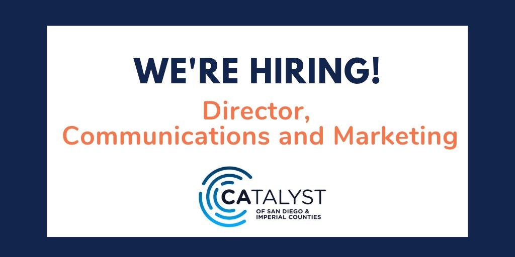 SDCatalyst's tweet image. 📢 Spread the word: We're #hiring! Ready to join a a dynamic, diverse, and supportive (not to mention just generally awesome) team working toward equity across our region? Learn about our newly formed Director, Communications and Marketing role here:   catalystsd.org/join-us/job-bo…