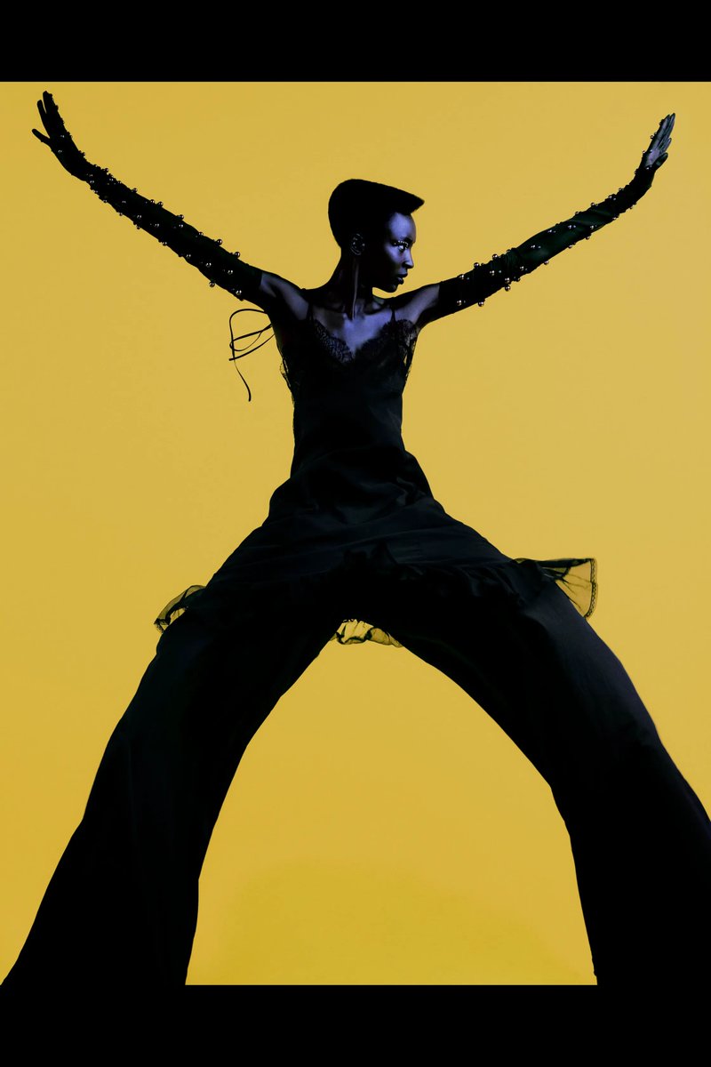 mooglare's tweet photo. dries van noten ss22 // grace jones nightclubbing cover (1981) https://t.co/ocZXhgAlfe