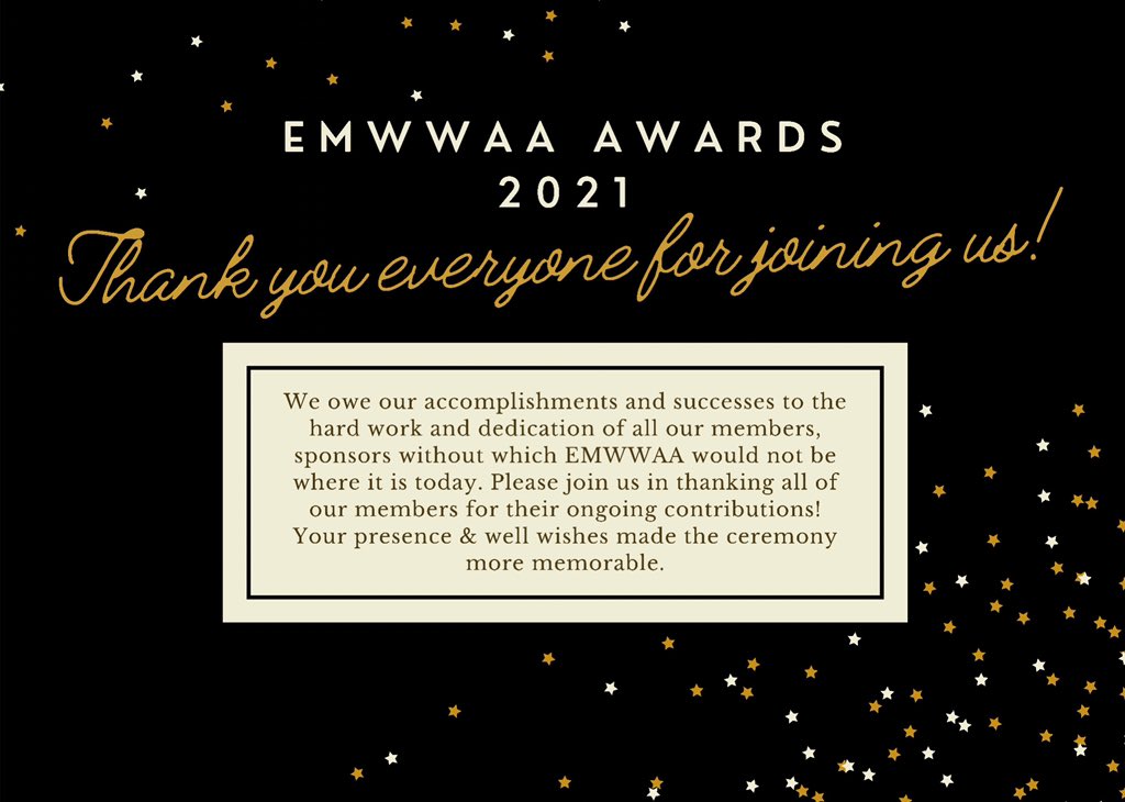EMWWAA_'s tweet image. See you all in 2 years💫
Thanks a million everyone for attending the EMWWAA Award Ceremony &amp;amp; for making the event such a huge success. Wish all of you happy &amp;amp; fortunate coming years! 
Lots of love, 
EMWWAA &amp;amp; Team : @MeenaUpadhyaya 
PR &amp;amp; Marketing : @priscean 
P.C. : @HirstPhotos