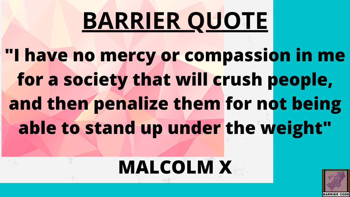 barrier_code's tweet image. 🍵

#BarrierQuote #BarrierCode #MalcolmX #RacistSociety