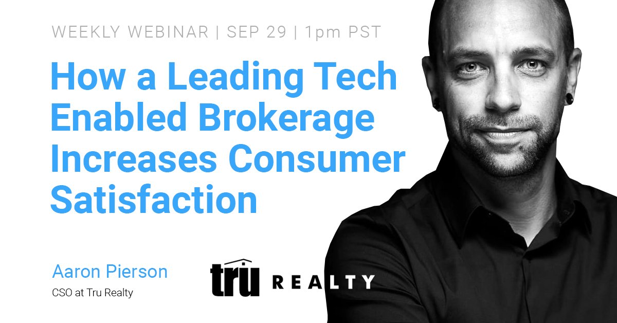 Today Aaron Pierson and Joe Budelli will talk about how a Leading Tech Enabled Brokerage Increases Consumer Satisfaction. 
Register here:  propy.com/browse/webinar…