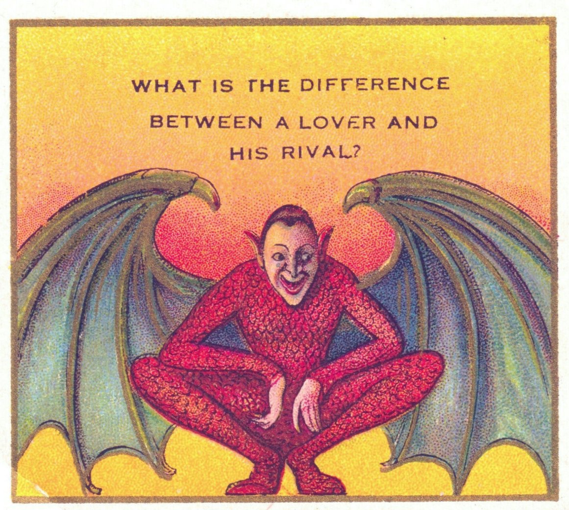 joemccjoe's tweet photo. Question: "What is the Difference Between a Lover and His Rival?"
Answer: "One Kisses the Miss, and the Other Misses the Kiss."
#WyrdWednesday #Tobacco #c1910 https://t.co/4BwzzbEQQ4