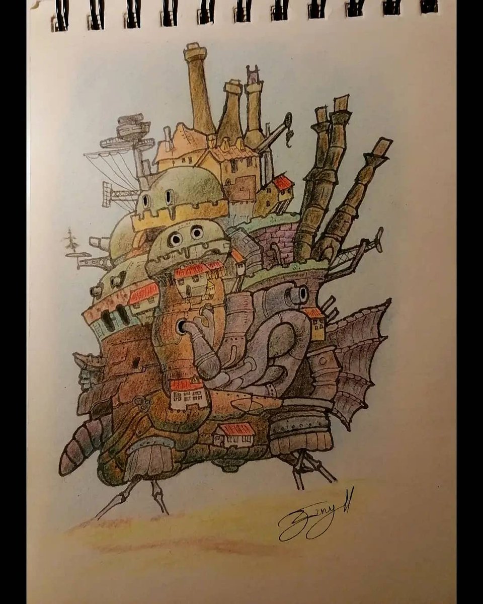 ernescab's tweet photo. The Walking castle.
El dibujo más colorido que he hecho hasta la fecha.
#draw #drawing #art #artwork #ghibli #anime #walkingcastle https://t.co/5Qgrfc2UKh