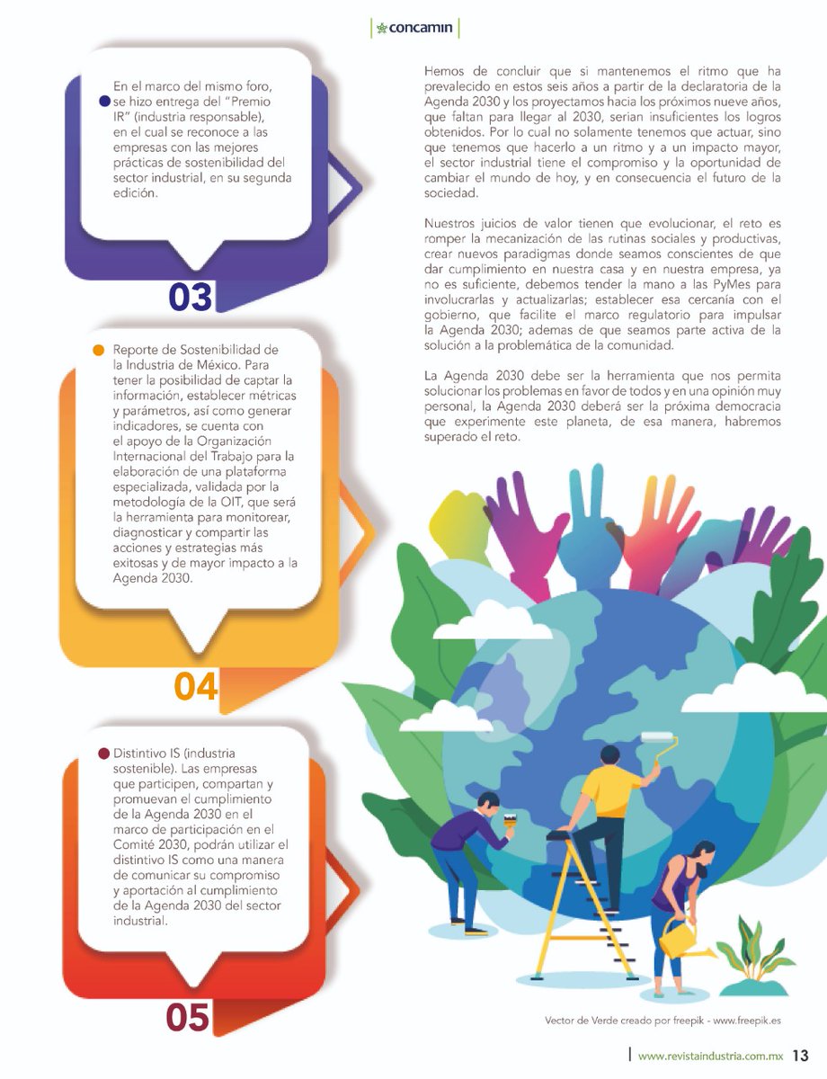 RevIndCONCAMIN's tweet photo. En la #NuevaEdición de la #RevIndCONCAMIN
#ActividadInstitucional
"La #Agenda2030 en la #IndustriaMexicana"
Por: Juan Alberto Porras Brambila @porras_juan,
@CONCAMIN. https://t.co/mfpOrW3opF