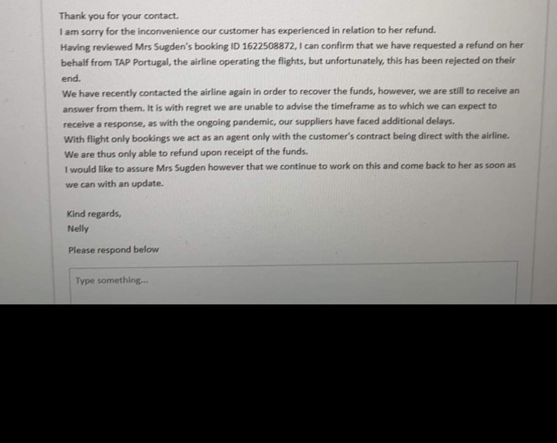 Exley_Lufc's tweet photo. @tapairportugal @lastminute_com This is from ABTA. You see the agent states you have not refunded @lastminute_com and it’s down to you. This is problem your blaming them and have versa and here is the proof. In the meantime it’s been 13/14 months with no refund 😡 https://t.co/0UZxyobQHF