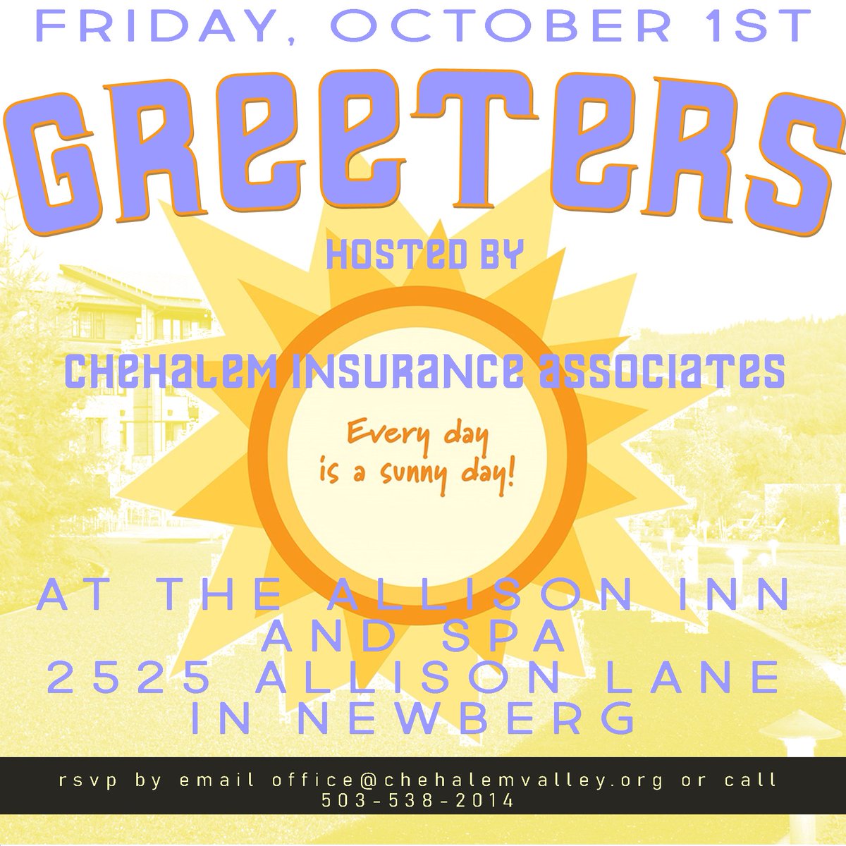 CVC_Commerce's tweet photo. Join us IN PERSON on October 1st at 8am at The Allison Inn &amp; Spa. Enjoy a hot breakfast sandwich with a complementary continental breakfast. Hosted by Chehalem Insurance Associates https://t.co/Drgcvpq3UT