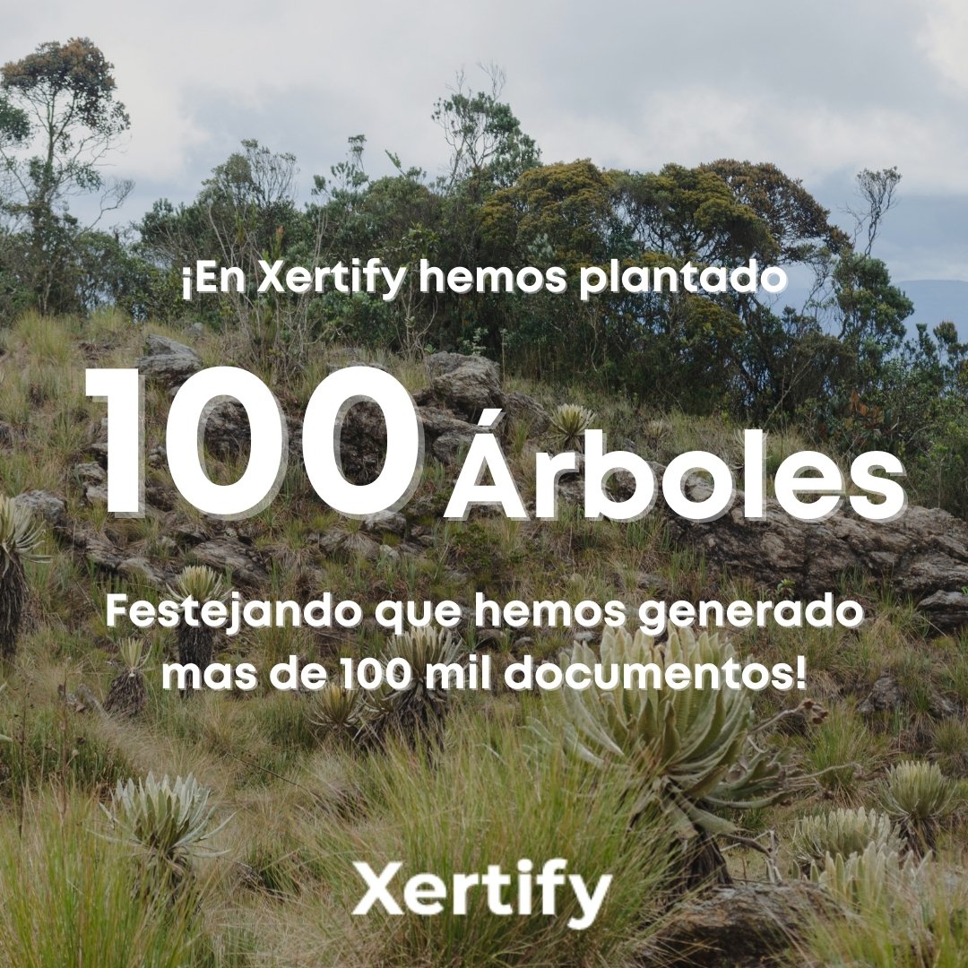 xertifyco's tweet photo. En Xertify hemos sembrado 100 arboles de la mano de Ximpte, festejando la emisión de más de 100 mil documentos.
#Xertify #Xertify100K #100k #Xertifyco #Paramodelasalfombras #EdTech #Blockchain #BlacokchainTechnology #Boyaca #Tota #certificado #digital #Educacion #certificados https://t.co/LK2zHzeRuw