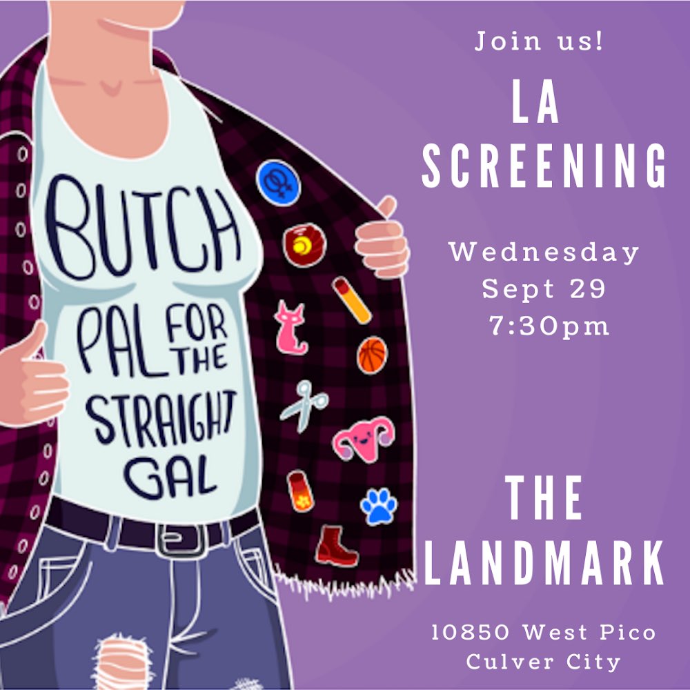 ButchPalSeries's tweet photo. If you’re in LA, join us tonight for the pilot screening of Butch Pal! We only have a few seats left. Scoop em up before they’re gone! Ticket link ➡️ https://t.co/lOv6mbDmIO https://t.co/5KUexDXDiN