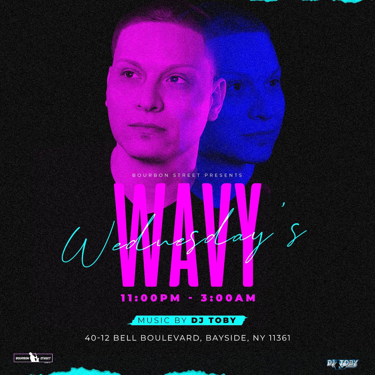 Tonight, Wednesday. Sep. 29th 2021, Wavy Wednesday’s at <a href="/bourbonstreetny/">Bourbon Street</a> 40-12 Bell Blvd. Bayside, NY. 11361 
.
On the first floor / main bar
.
Music by <a href="/djtobynyc/">DJ Toby</a>
.
11:00pm - 3:00am
.
$1.00 Beer
.
.
.
#bourbonstreetny #djtobynyc #newyork #djtoby #djtobyny #nyc #musicvideodj