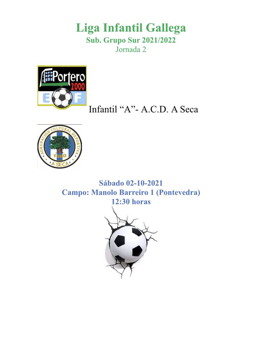 2ª Jornada Liga Gallega Infantil 👍😀⚽️