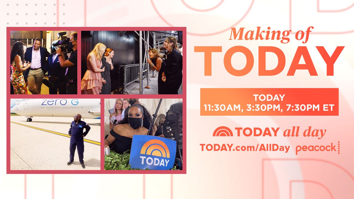 Take a behind-the-scenes look at how we put together all 4 hours of TODAY in a new show, “Making of TODAY.” 

Tune in to TODAY All Day at 3:30 p.m. and 7:30 p.m. ET.

Watch: Today.com/AllDay