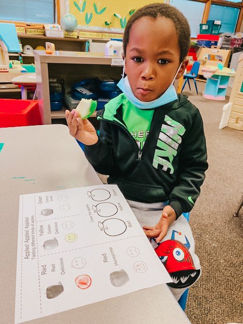 SummitCountyESC's tweet photo. Many of our Summit Preschoolers have been learning about fall! In Mrs. Suzanne Priebe’s classroom at our Nordonia Hills site at Ledgeview Elementary, students participated in an apple tasting followed by making apple pies! #preschool #fallactivities https://t.co/HCINDFOUeh
