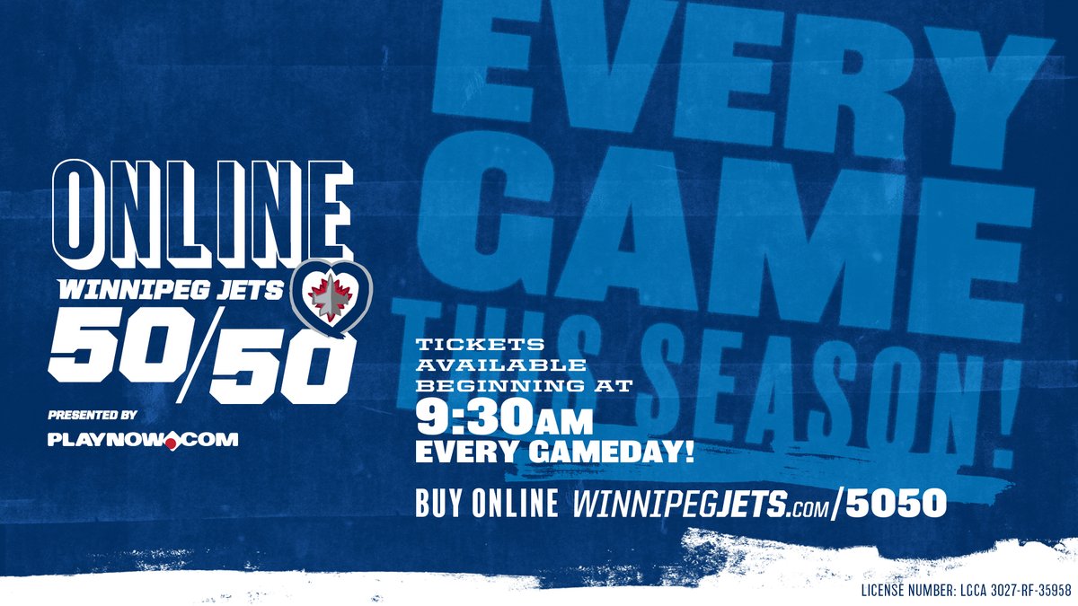Winnipeg Jets on Twitter "NHLJets 50/50 Presented by PlayNowManitoba