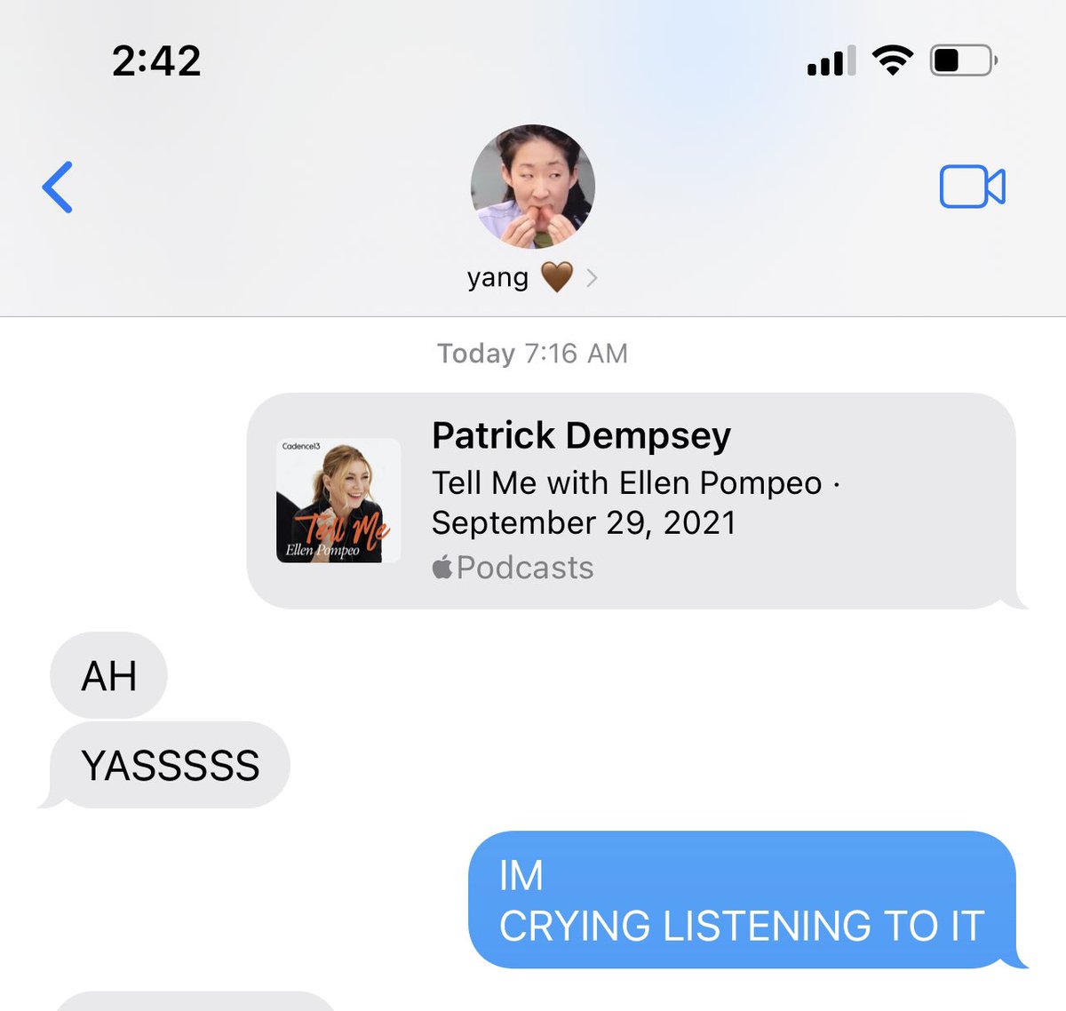 elpompeo4's tweet photo. @EllenPompeo IT WAS REALLY THE BEST THING TO WAKE UP TO QUEEN. https://t.co/svVPPZDAgg