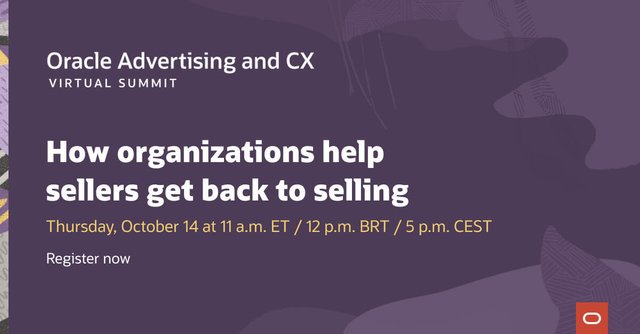 mbrusyo's tweet photo. Sellers, get your organization selling more and faster by eliminating distractions with #AI. Join @IDC and @Oracle as they discuss how to successfully shift to virtual #sales on 14 Oct 2021 at 5 PM CEST. Register here: https://t.co/Oigx5bGxiJ https://t.co/MycjqTq3rn