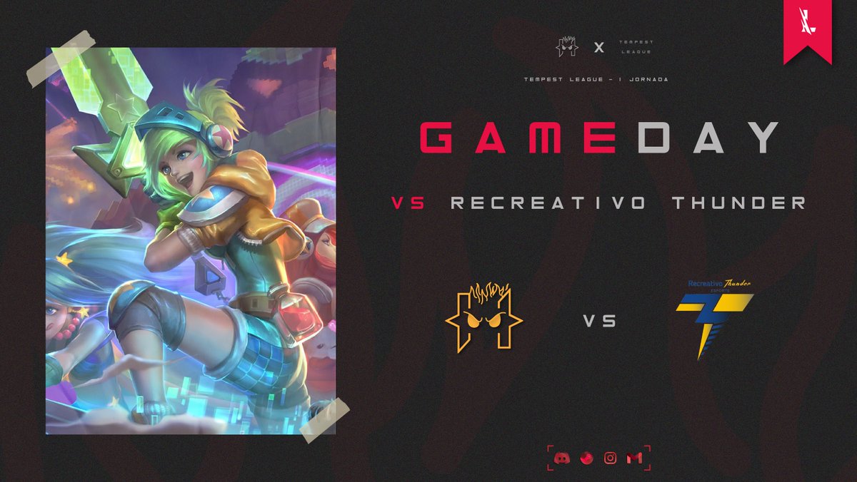 🏆 1ª Jornada da <a href="/league_tempest/">Tempest League</a> 
⏰ 22:30h
🖥️ twitch.tv/iax259
➡️ #HavocWildRift 🆚 <a href="/RecreThunder/">Recreativo Thunder eSports</a> 

#BlazeUpHavoc 🔥